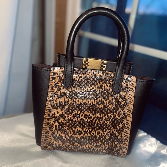 Coach 1941 Troupe Tote 16 Genuine Snakeskin Black Crossbody NWT - Picture 5 of 8